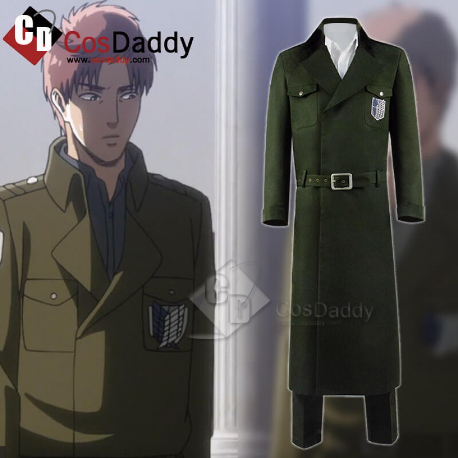 Attack On Titan Long Green Military Uniform Jacket Male Female